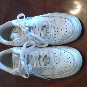 Women's air force 1 leather Nike neon swoosh size 7.5 jewel